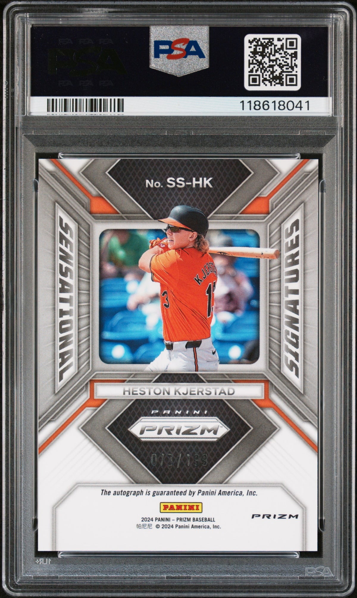 2024 Panini Prizm Sen Signatures #SSHK Heston Kjerstad Pulsar Prizm PSA 10