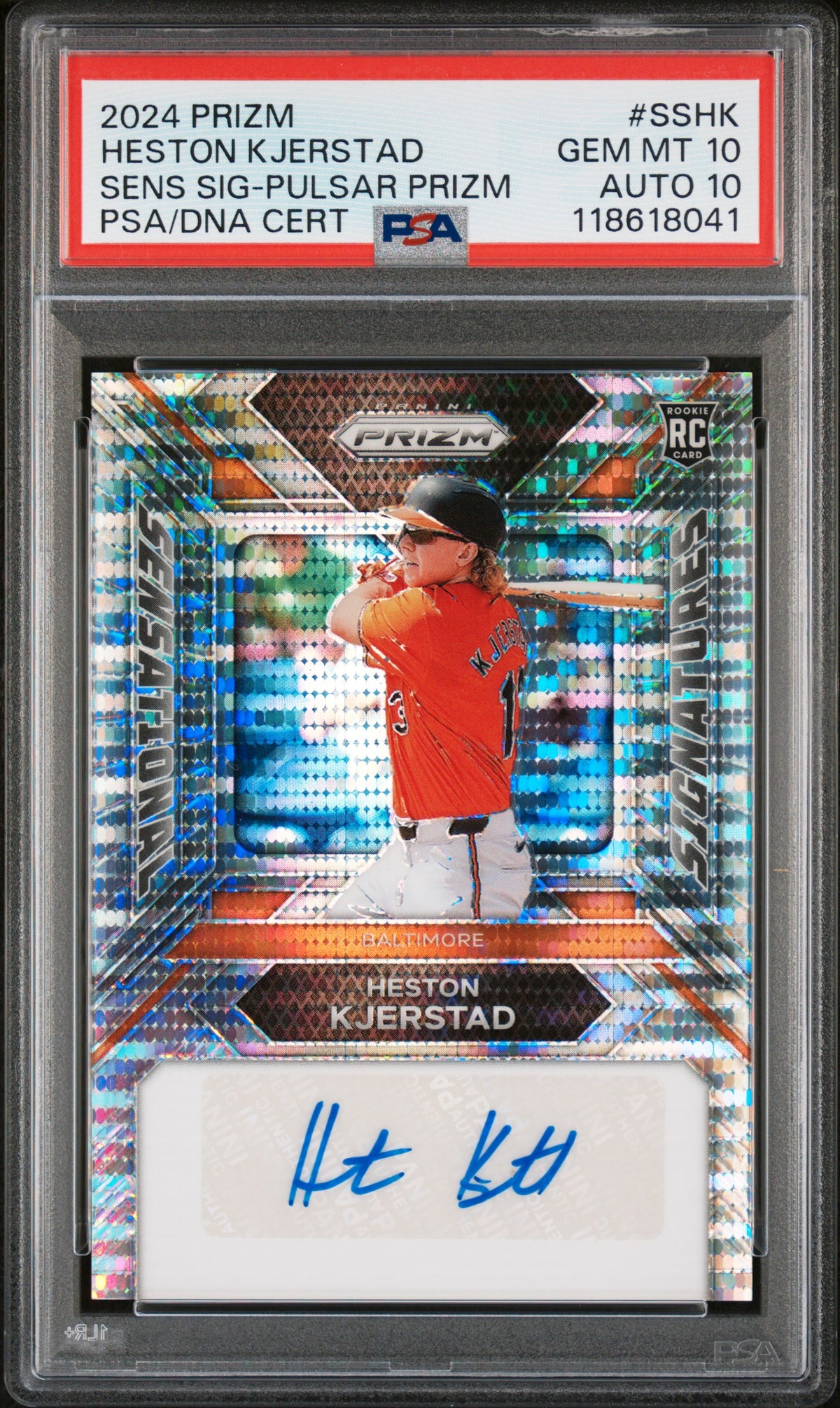 2024 Panini Prizm Sen Signatures #SSHK Heston Kjerstad Pulsar Prizm PSA 10