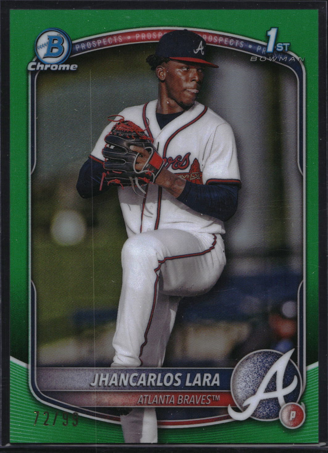 2025 Bowman #BCP-126 Jhancarlos Lara Chrome Prospects Green Refractor #/99