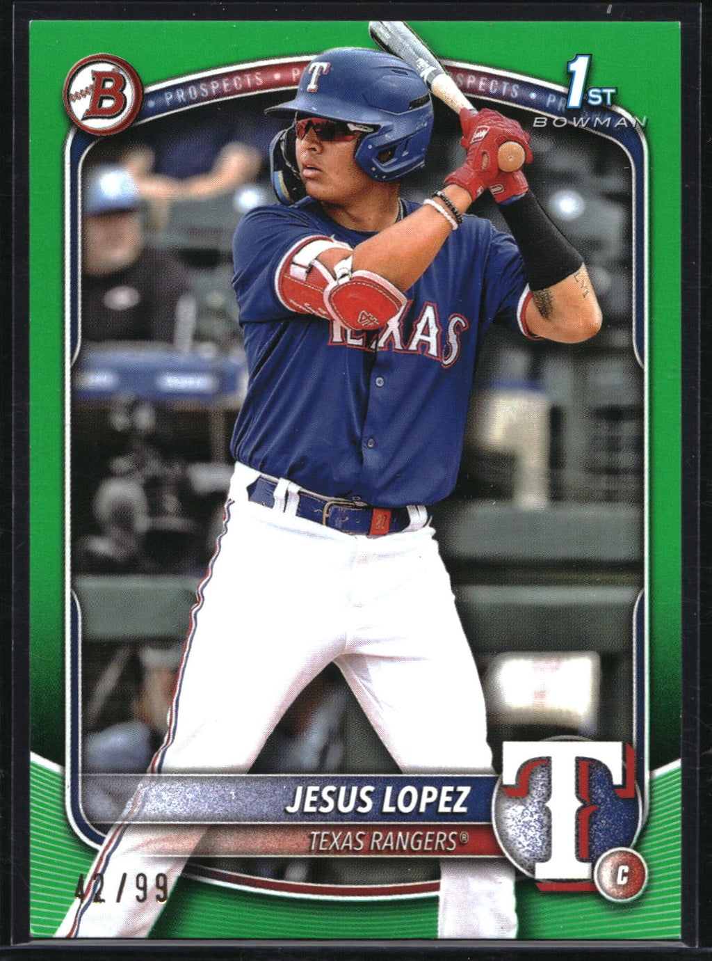 2025 Bowman #BP-88 Jesus Lopez Prospects Green #/99