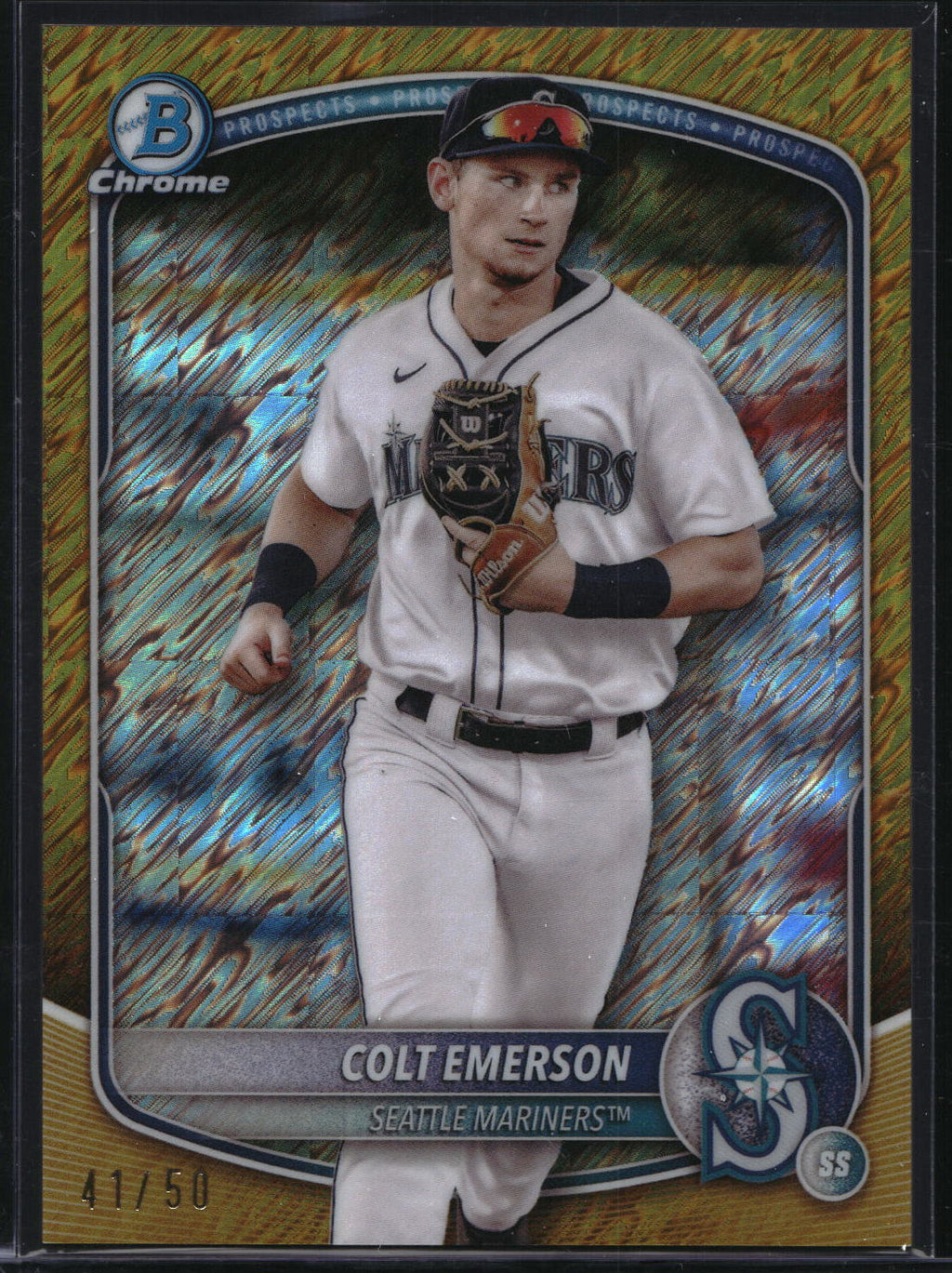 2025 Bowman #BCP-17 Colt Emerson Chrome Prospects Gold Shimmer Refractor #/50