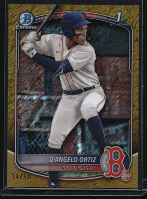 2025 Bowman #BCP-61 D'Angelo Ortiz Chrome Prospects Gold Shimmer Refractor #/50