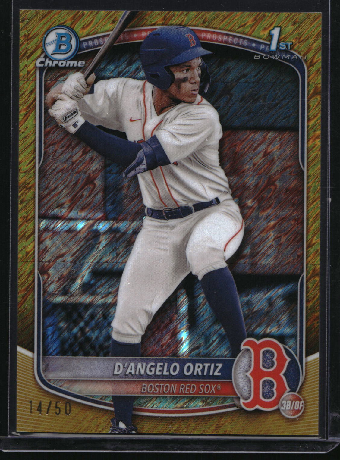 2025 Bowman #BCP-61 D'Angelo Ortiz Chrome Prospects Gold Shimmer Refractor #/50