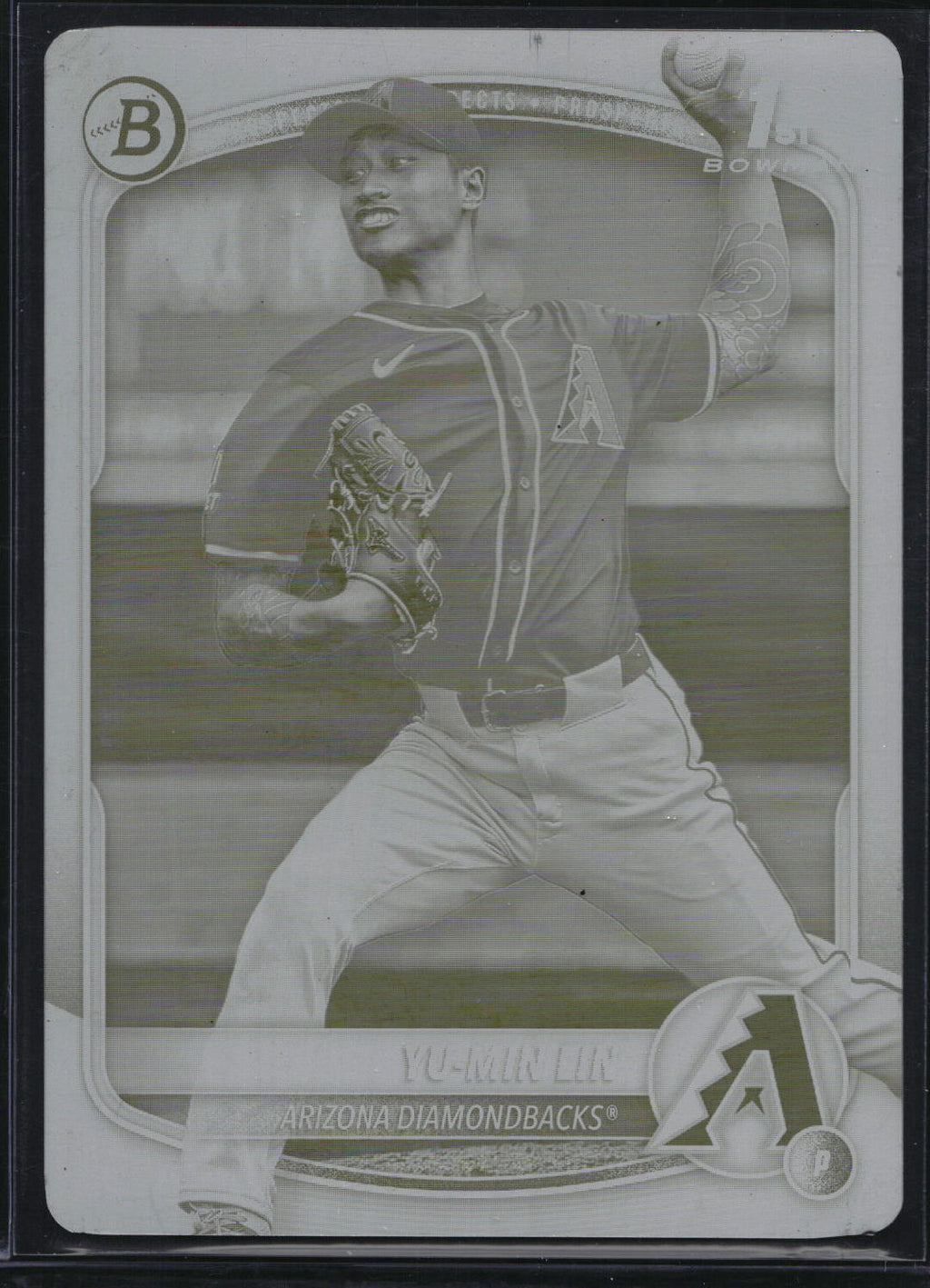 2025 Bowman #BP-27 Yu-Min Lin Prospects Printing Plate Yellow 1/1