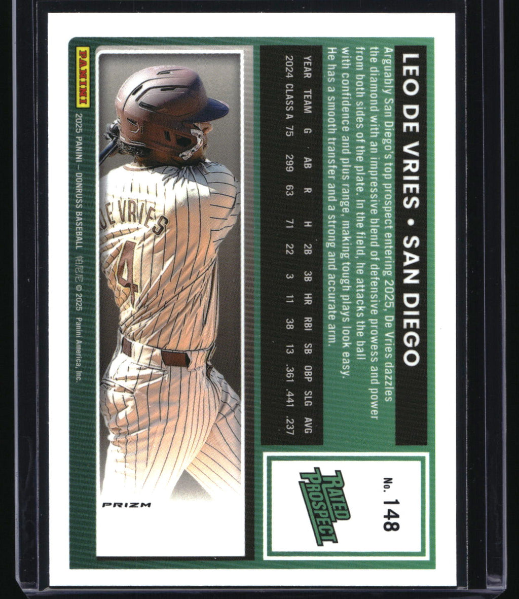 2025 Donruss #148 Leo De Vries Optic Orange Velocity