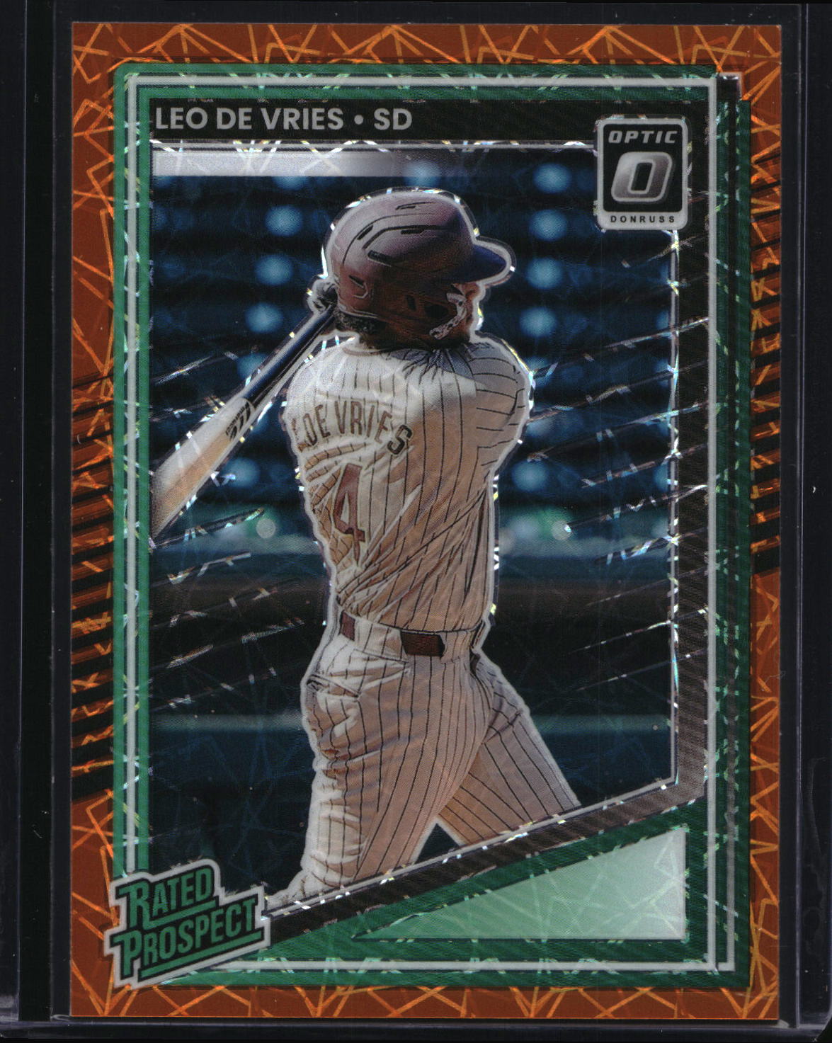 2025 Donruss #148 Leo De Vries Optic Orange Velocity