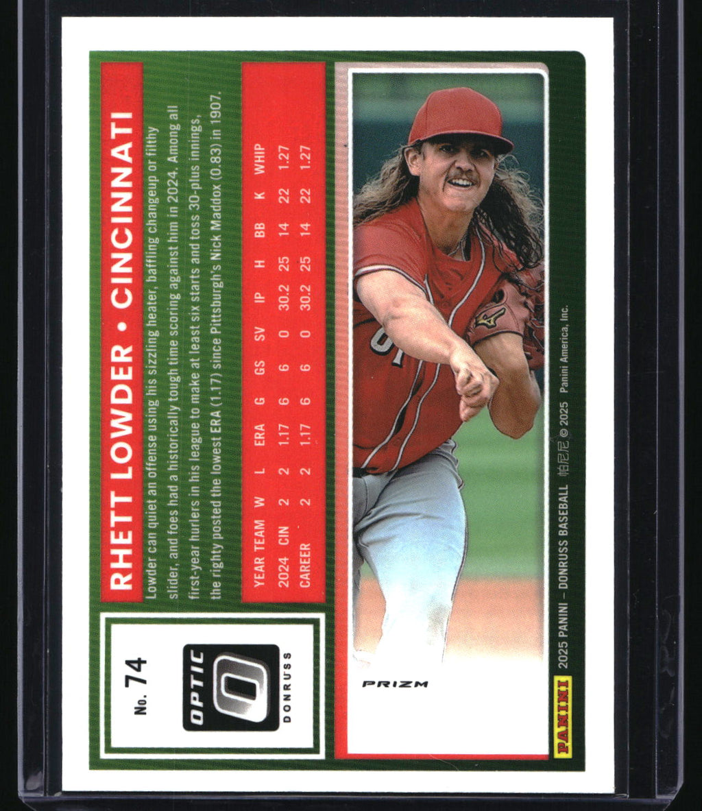 2025 Donruss #74 Rhett Lowder Optic Orange Velocity