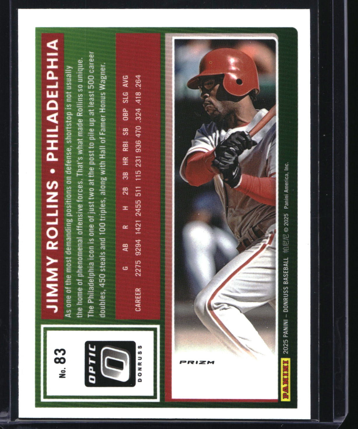 2025 Donruss #83 Jimmy Rollins Optic Orange Velocity