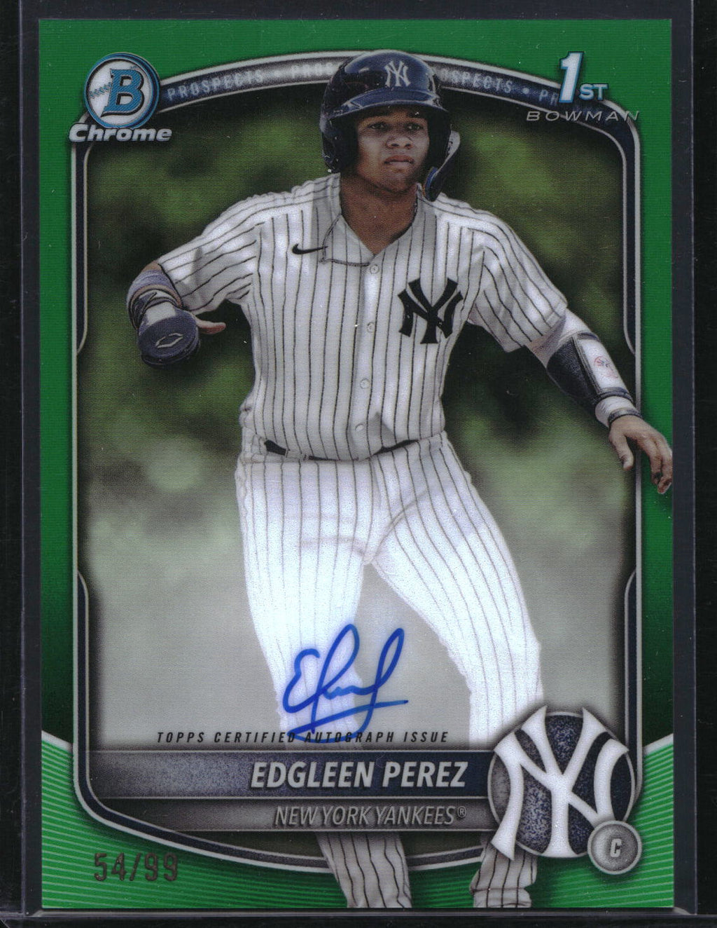 2025 Bowman CPA-EPZ Edgleen Perez Chrome Autograph Green Refractor /99
