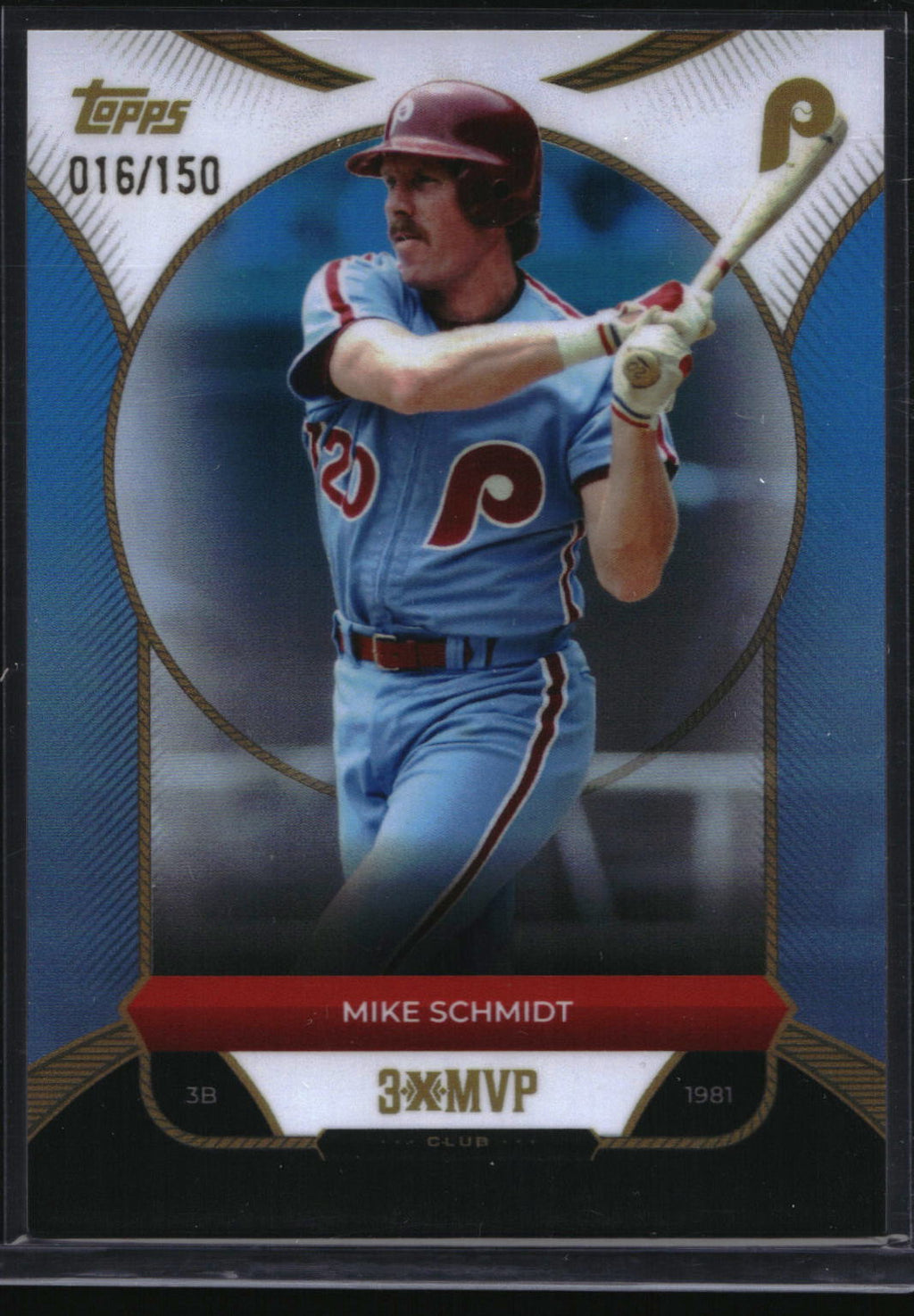 2025 Topps Welcome to the Club: 3X MVP #17 Mike Schmidt Blue Foil #/150