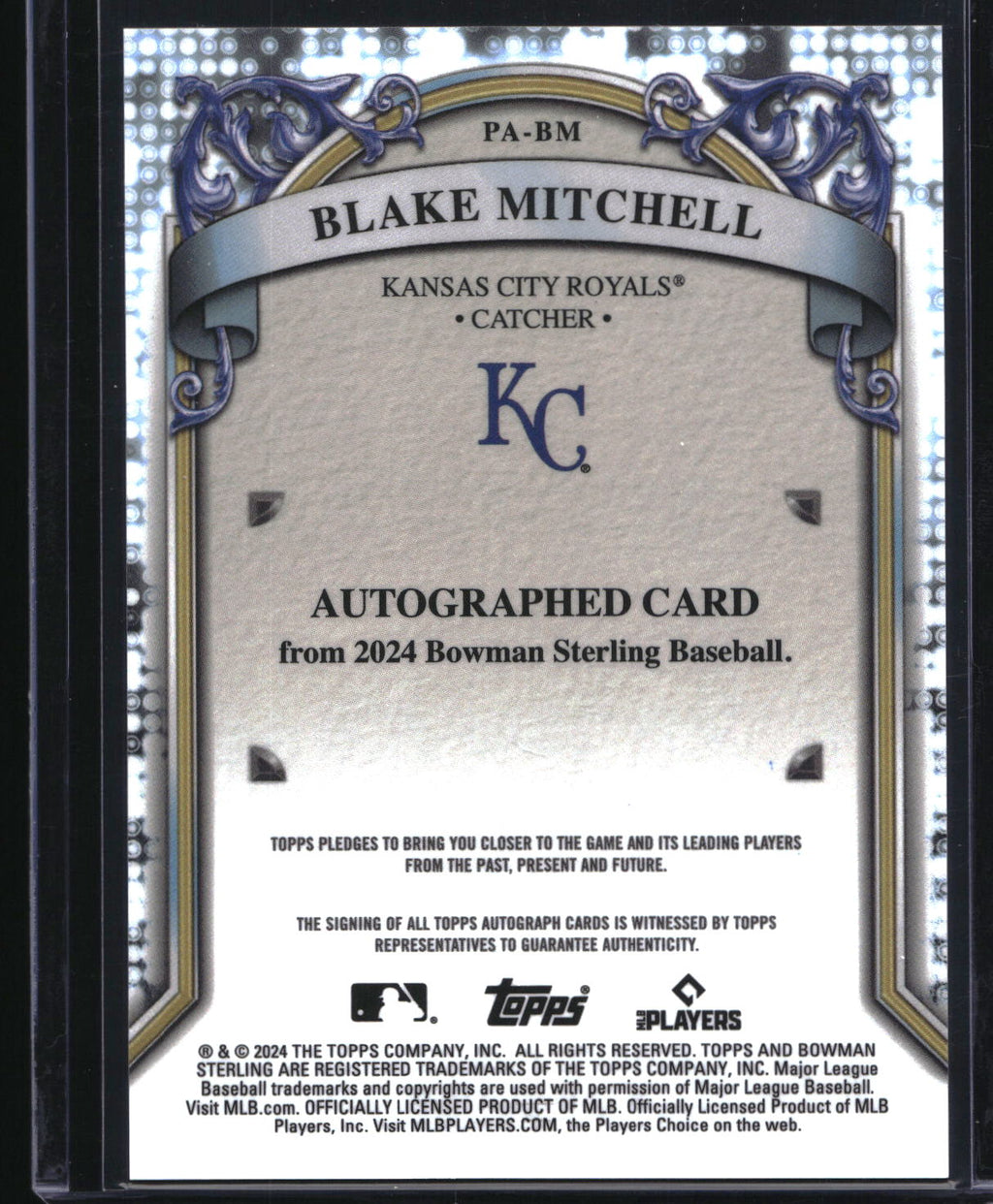2024 Bowman Sterling #PA-BM Blake Mitchell Prospect Autographs