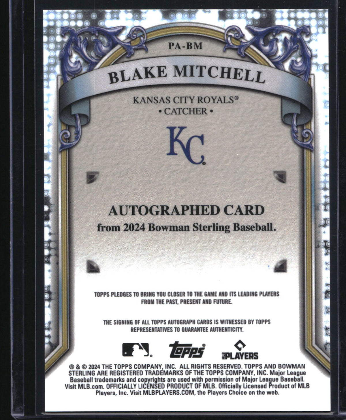 2024 Bowman Sterling #PA-BM Blake Mitchell Prospect Autographs