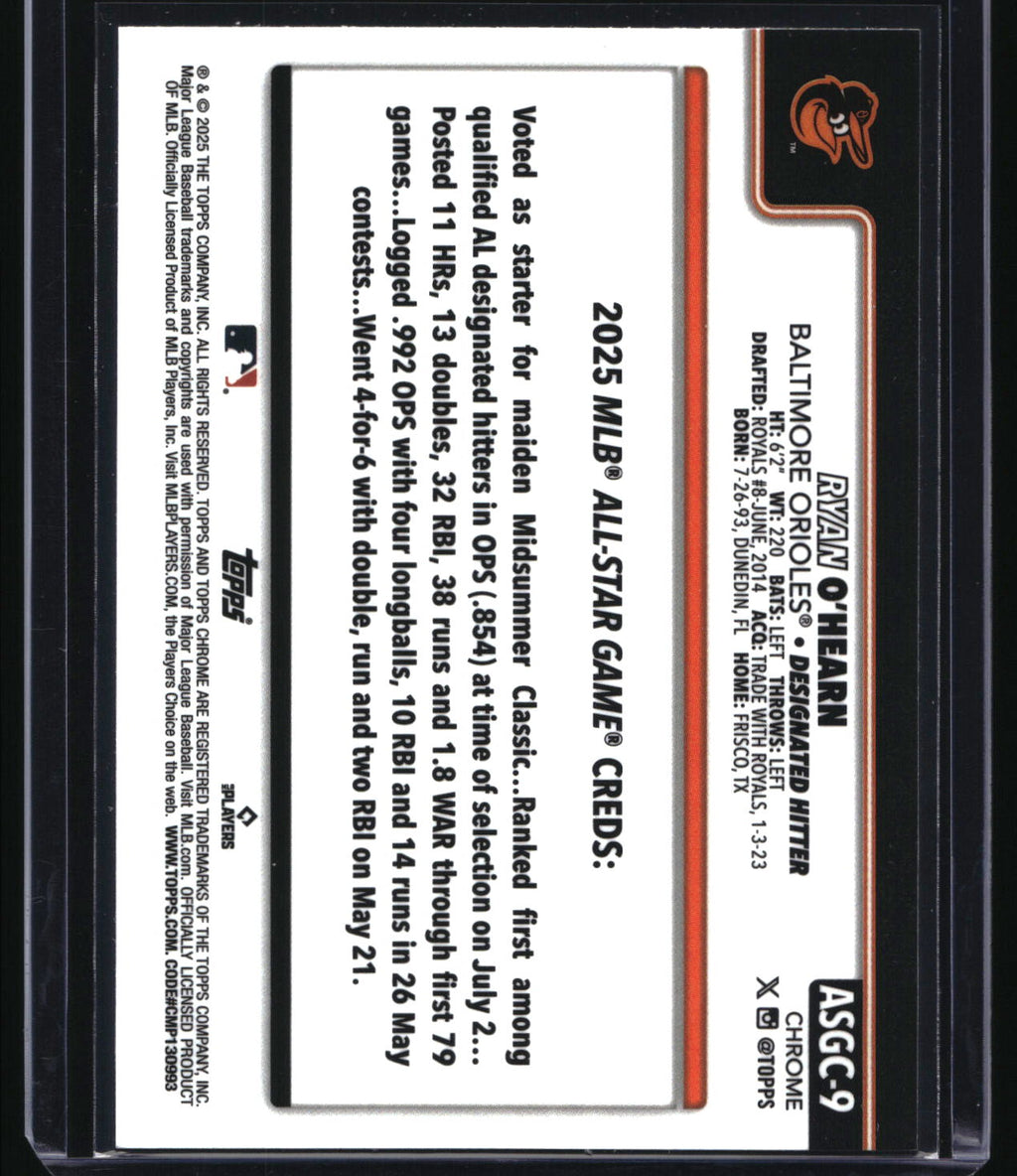 2025 Topps Chrome Update #ASGC-9 Ryan O'Hearn 2025 All-Star Game