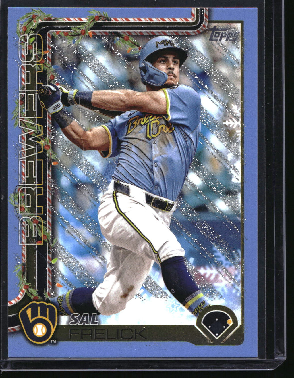 2025 Topps Holiday #H112 Sal Frelick Light Blue & White Glitter Holiday