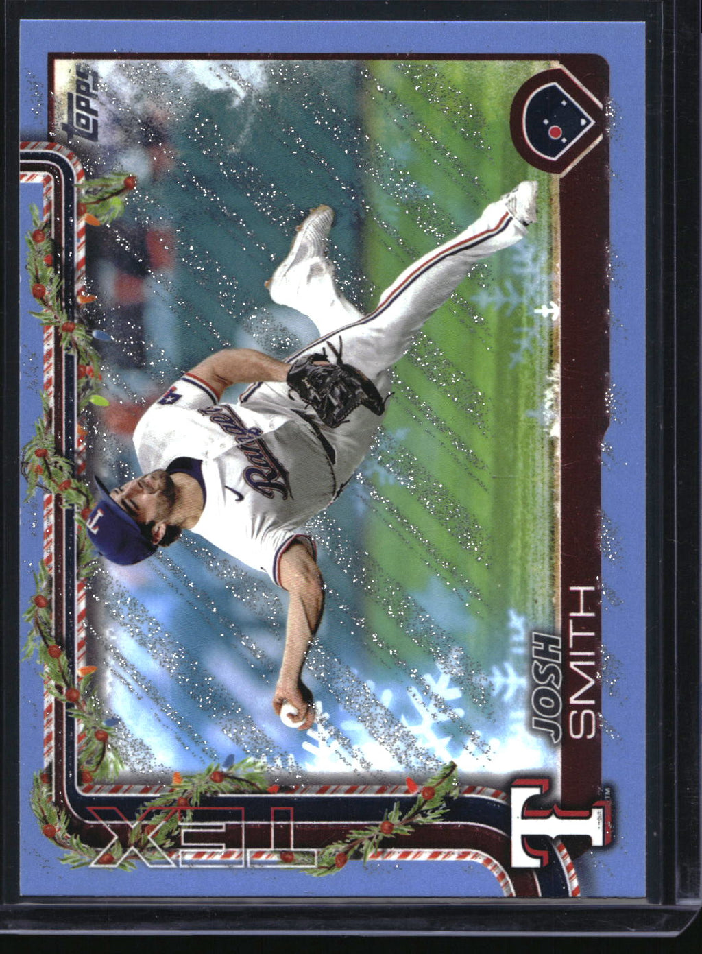 2025 Topps Holiday #H153 Josh Smith Light Blue & White Glitter Holiday