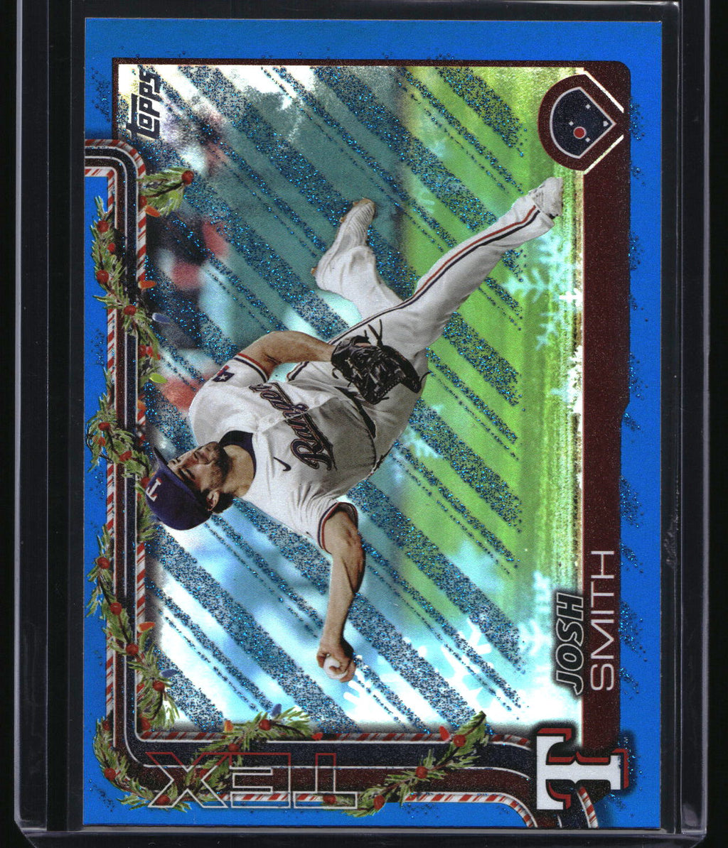 2025 Topps Holiday #H153 Josh Smith Blue Metallic Glitter Holiday