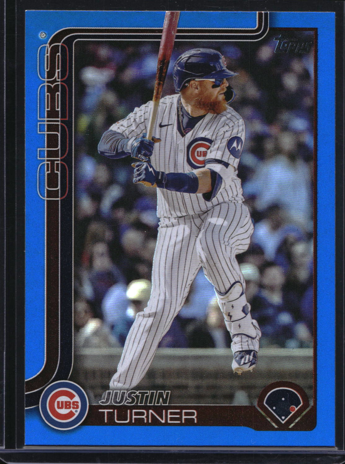 2025 Topps Update #US27 Justin Turner Blue Rainbow Foil #/150