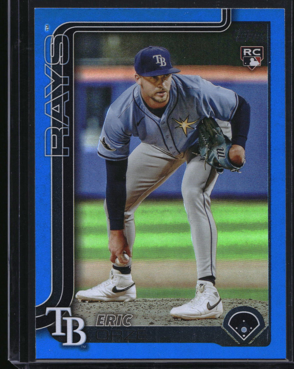 2025 Topps Update #US212 Eric Orze Blue Rainbow Foil #/150