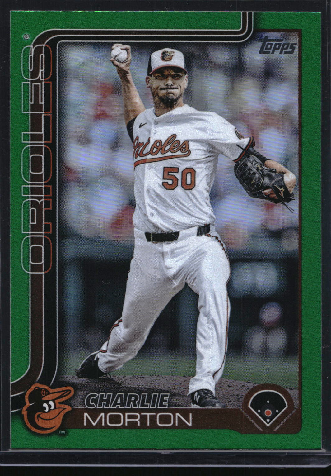 2025 Topps Update #US242 Charlie Morton Green Rainbow Foil #/99