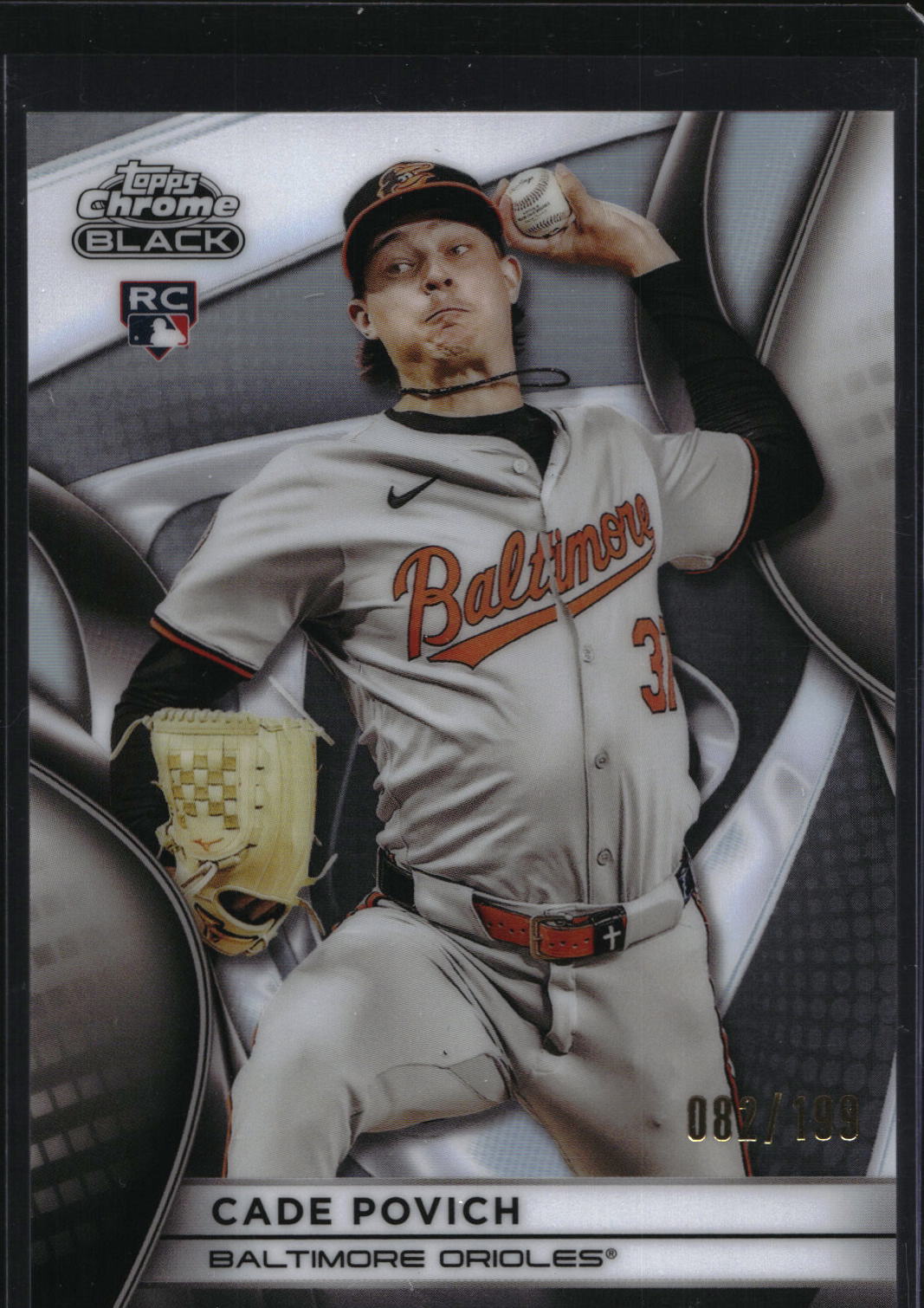 2025 Topps Chrome Black #21 Cade Povich Refractor #/199