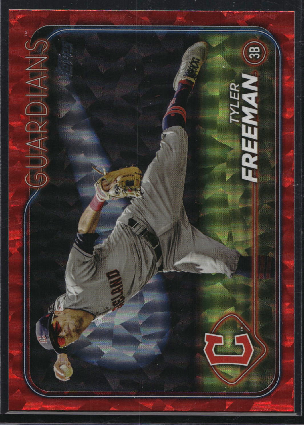 2024 Topps #353 Tyler Freeman Red Crackle Foil #/199