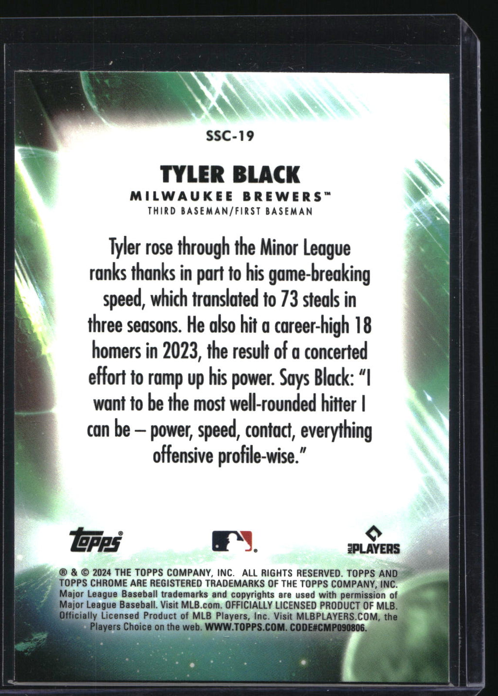 2024 Topps Chrome Update #SSC-19 Tyler Black Stratospheric Stars