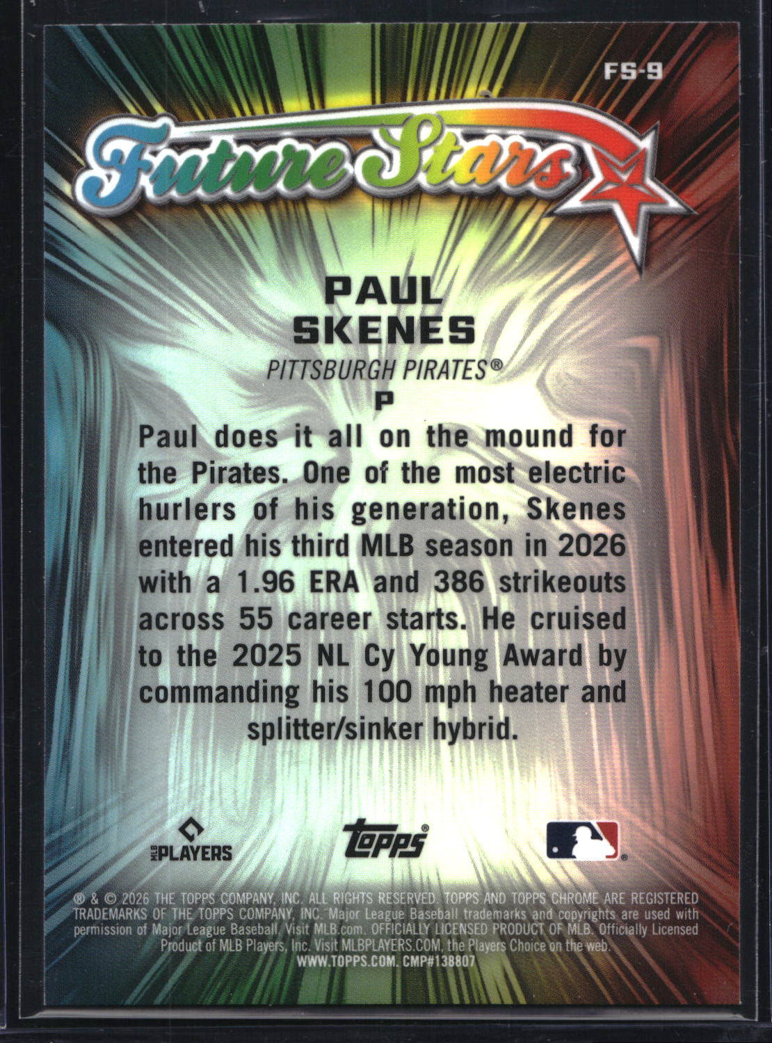 2026 Topps Chrome #FS-9 Paul Skenes Future Stars