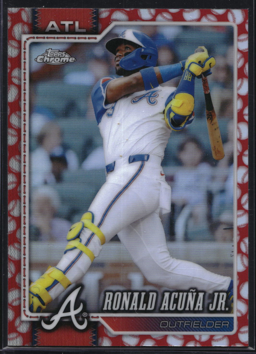 2026 Topps Chrome #124 Ronald Acuña Jr. Baseball Seams Refractor