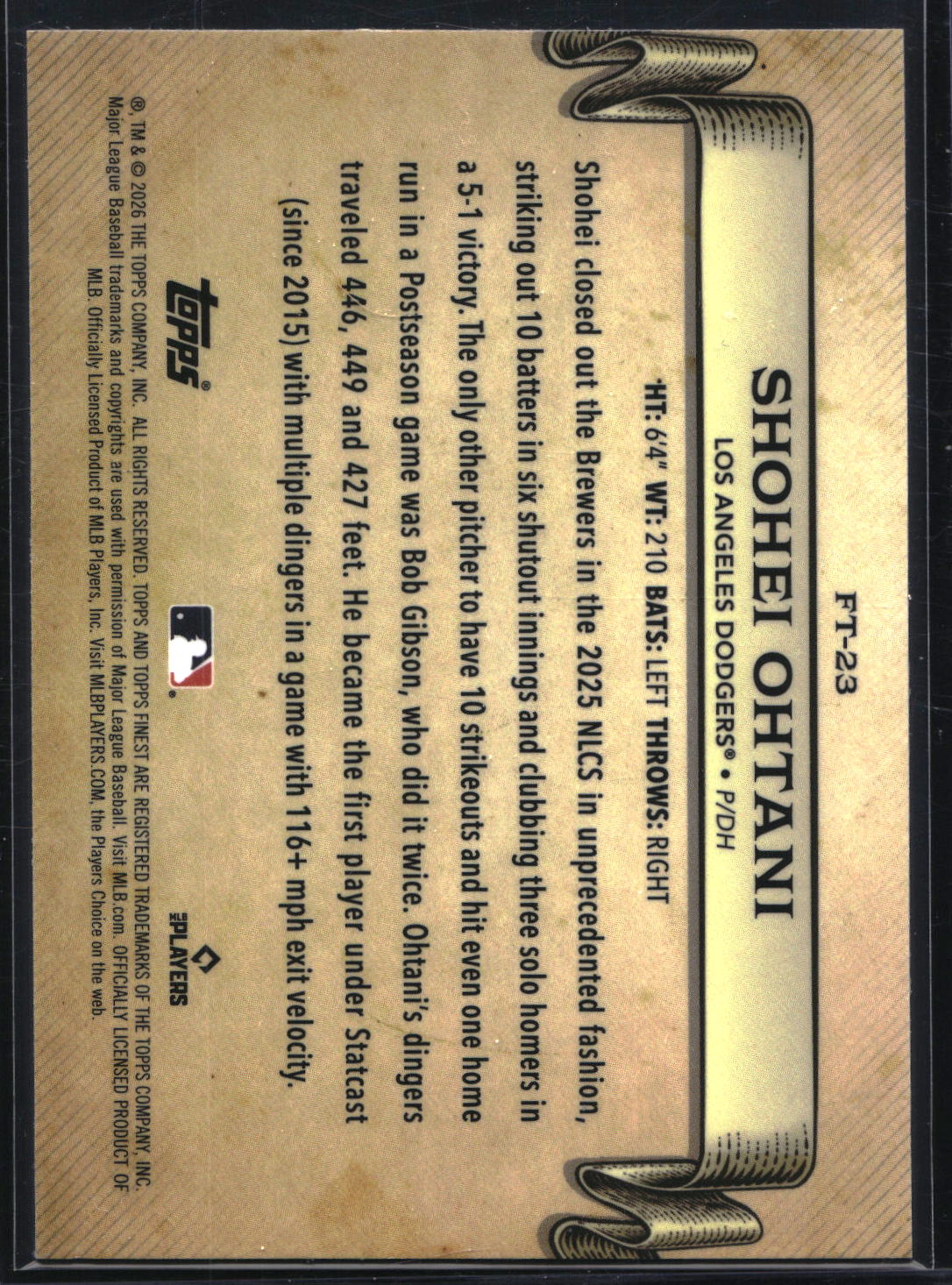 2026 Finest #FT-23 Shohei Ohtani Finest Timelines