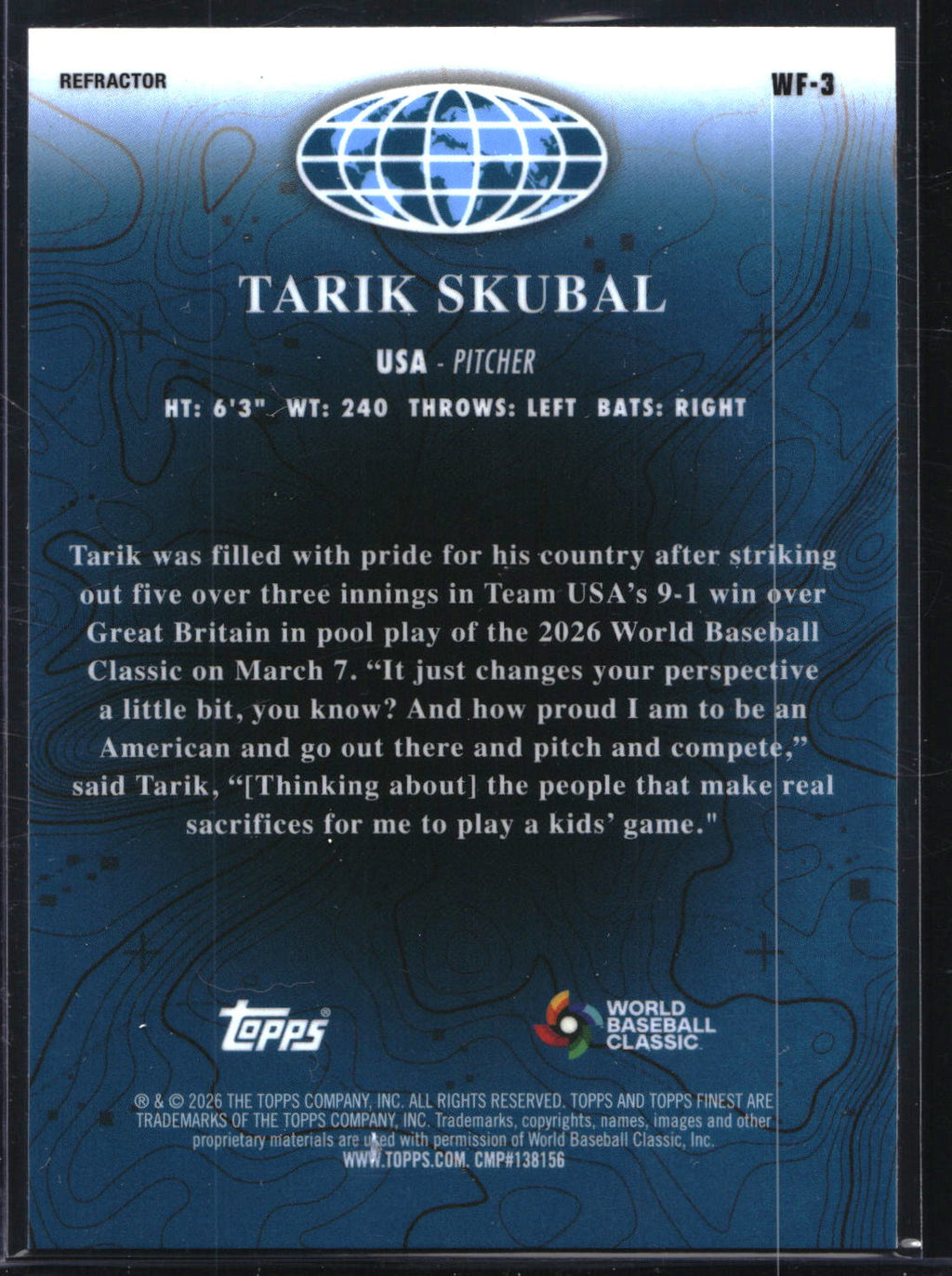 2026 Finest #WF-3 Tarik Skubal World's Finest Refractor