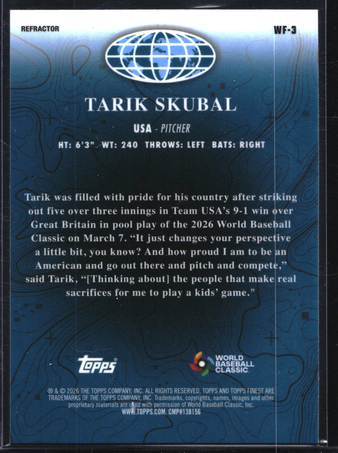 2026 Finest #WF-3 Tarik Skubal World's Finest Refractor