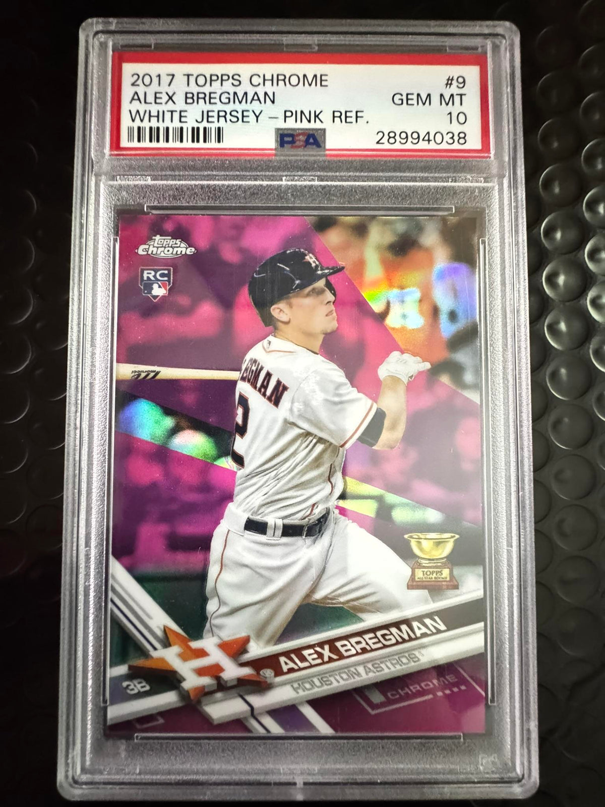 2017 Topps Chrome #9 Alex Bregman Pink Refractor PSA 10