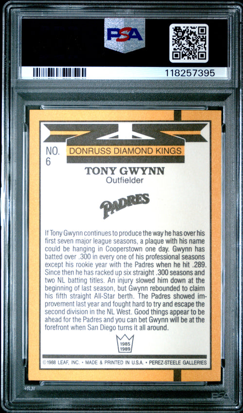 1989 Donruss #6 Tony Gwynn Diamond Kings PSA 10