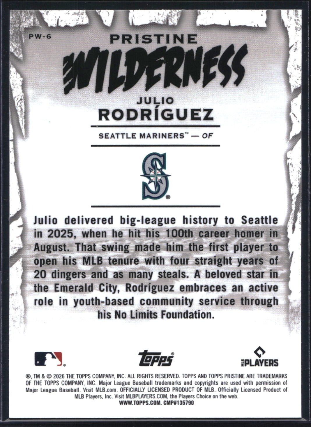 2026 Topps Pristine #PW-6 Julio Rodríguez Pristine Wilderness