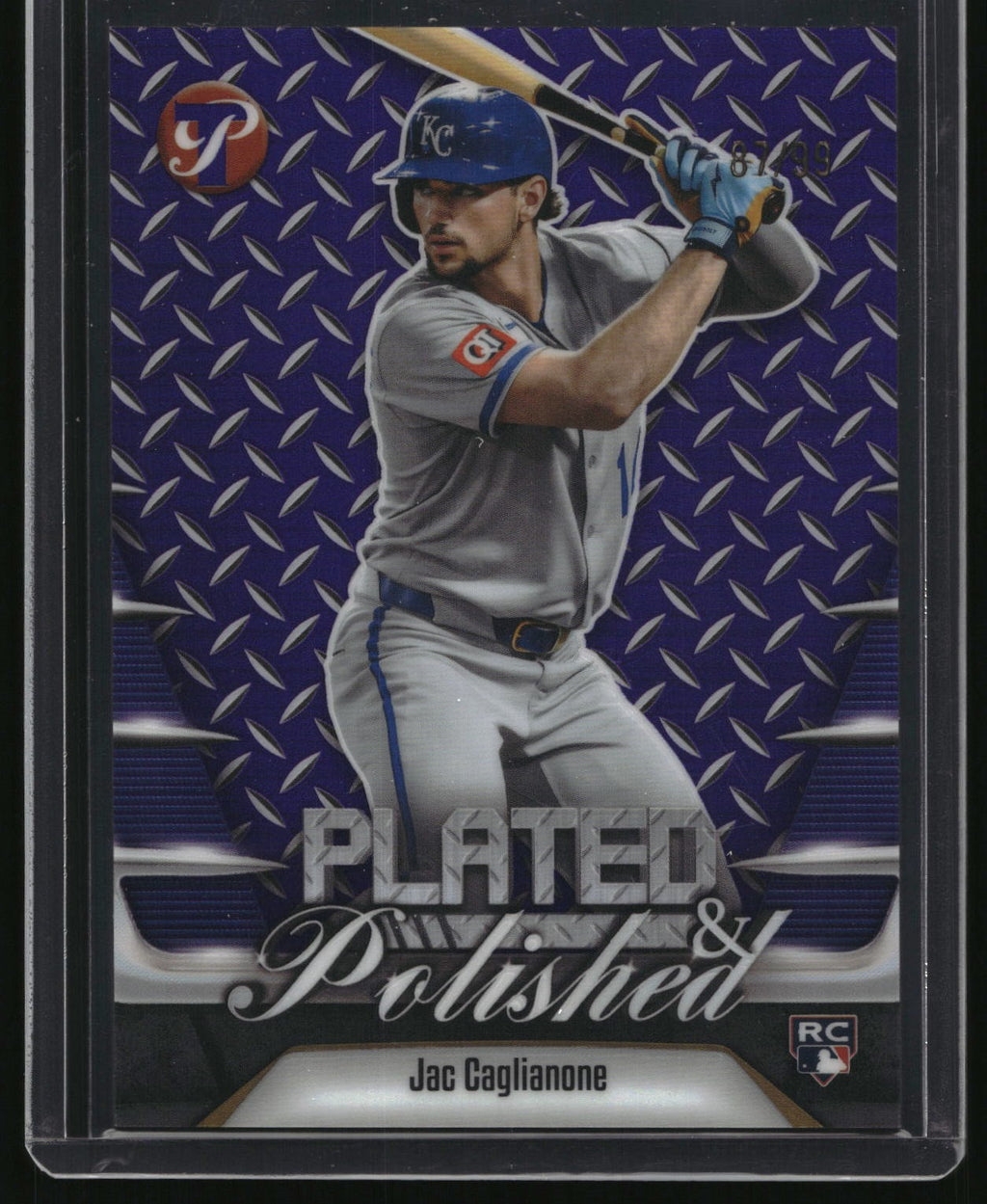 2026 Topps Pristine PP-38 Jac Caglianone Plated & Polished Purple Refractor #/99