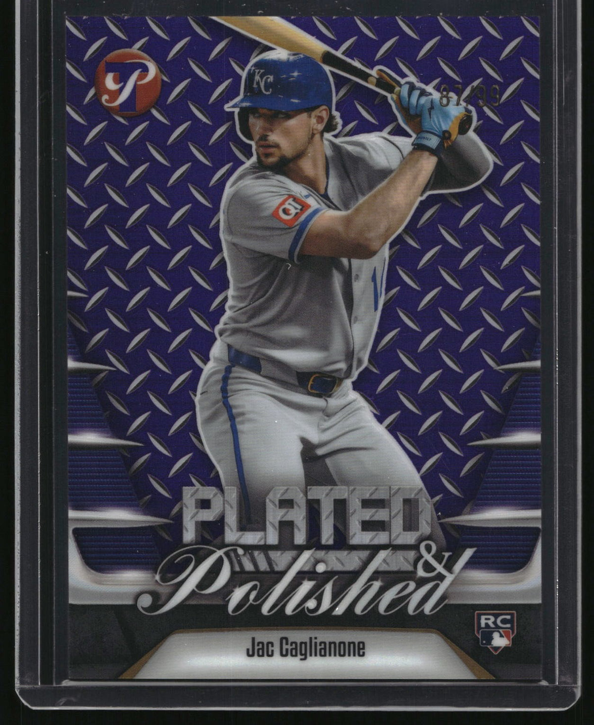 2026 Topps Pristine PP-38 Jac Caglianone Plated & Polished Purple Refractor #/99