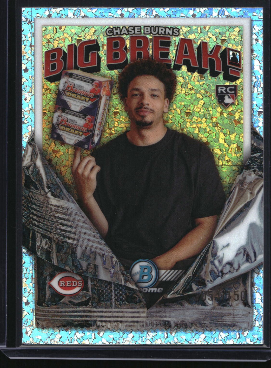 2026 Bowman Chrome #BB-5 Chase Burns Big Break! Mini-Diamond Refractor #/150