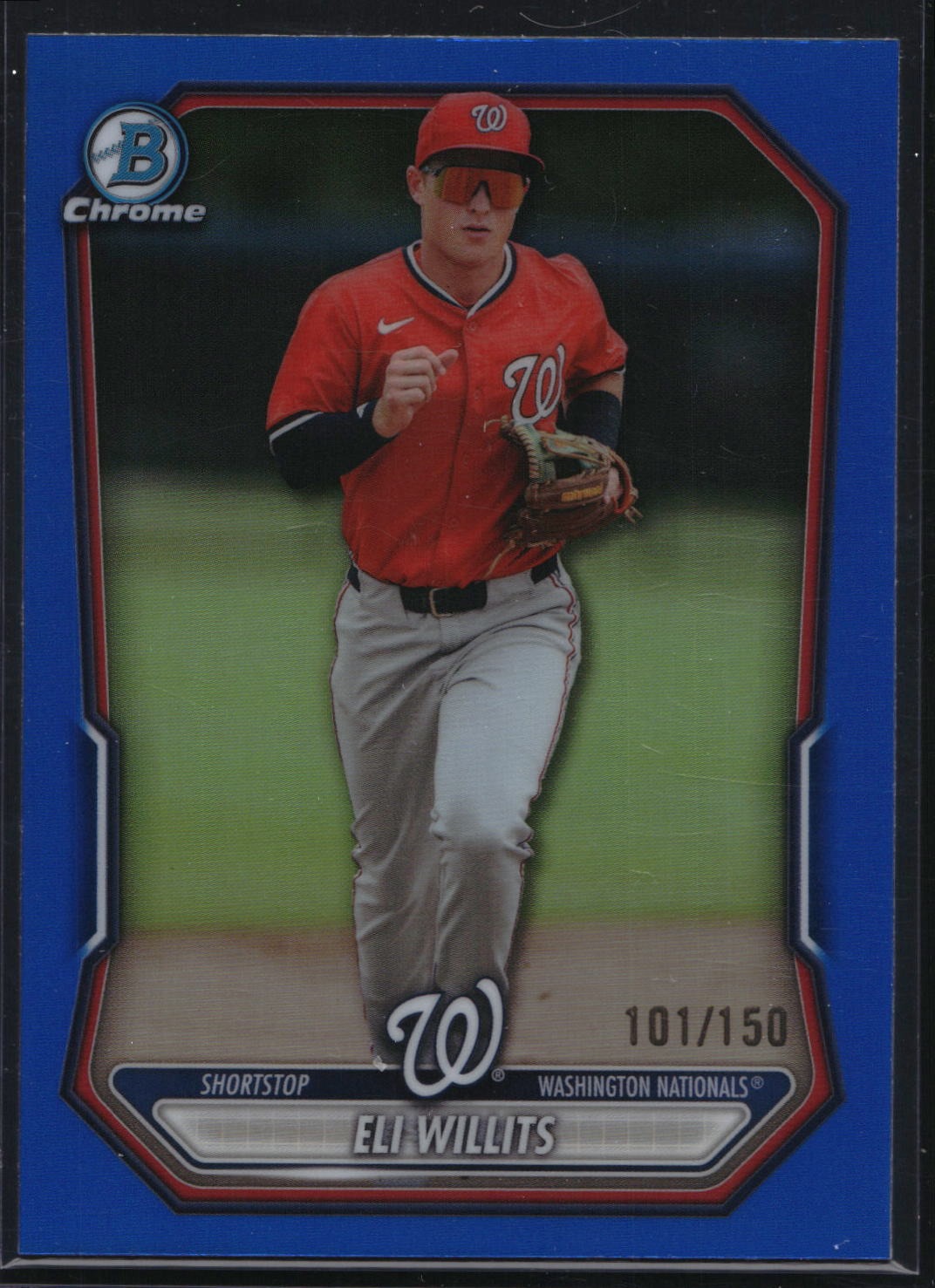 2026 Bowman #BCP-95 Eli Willits Chrome Prospects Blue Refractor #/150