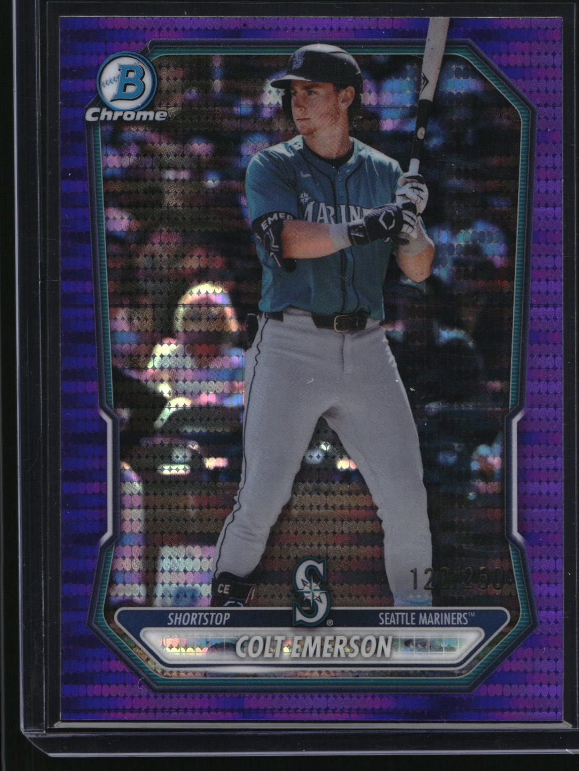 2026 Bowman Chrome #BCP-154 Colt Emerson Prospects Purple Pulsar Refractor #/250